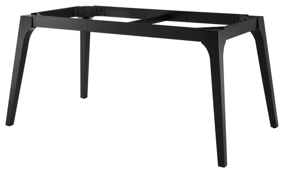 63" Dining Table, Rectangular, Black, Wood, Modern, Cafe Bistro Hospitality
