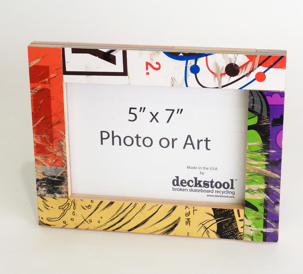 Recycled Skateboard Picture Frame for 5x7 Photo or Art by Deckstool