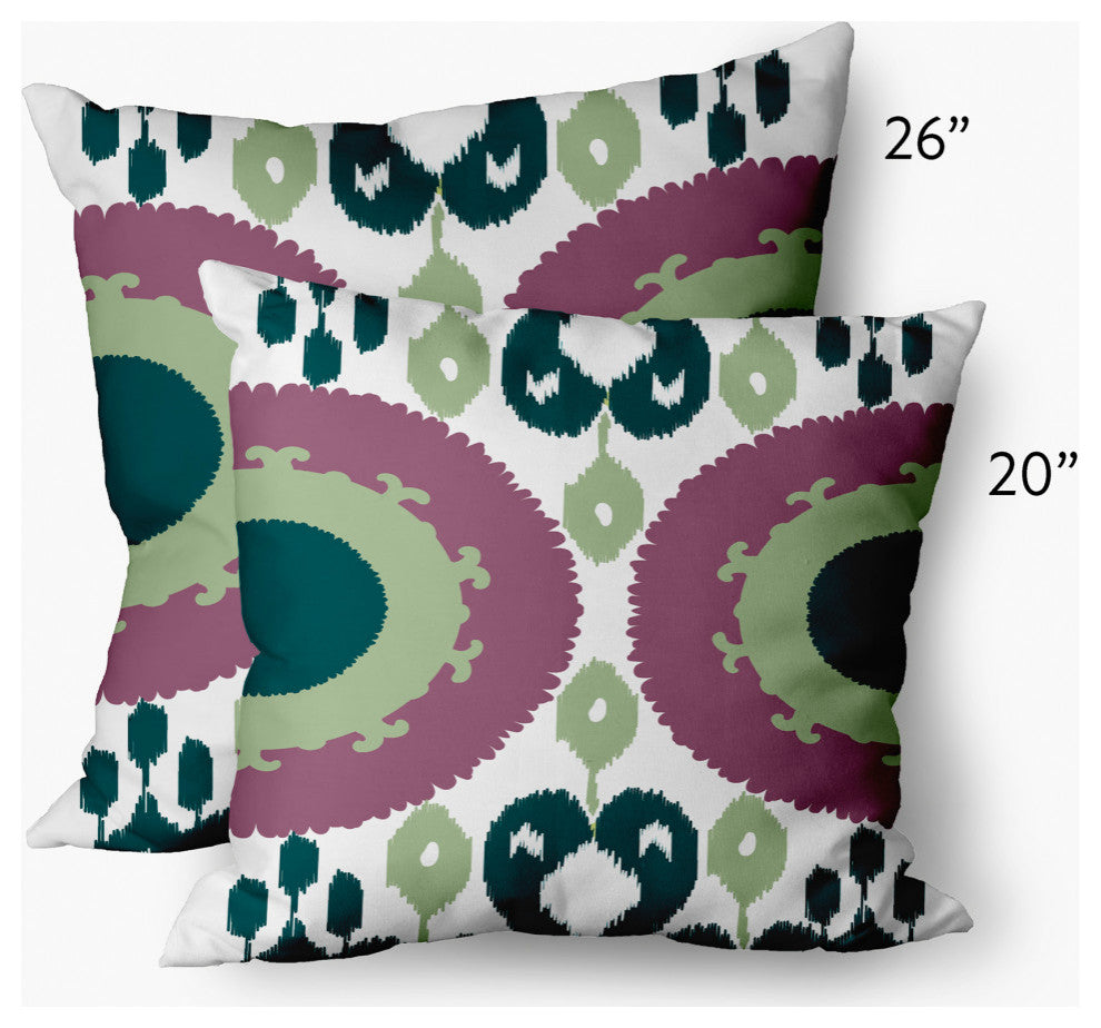Boho Decorative Throw Pillow, Green, 26x26"