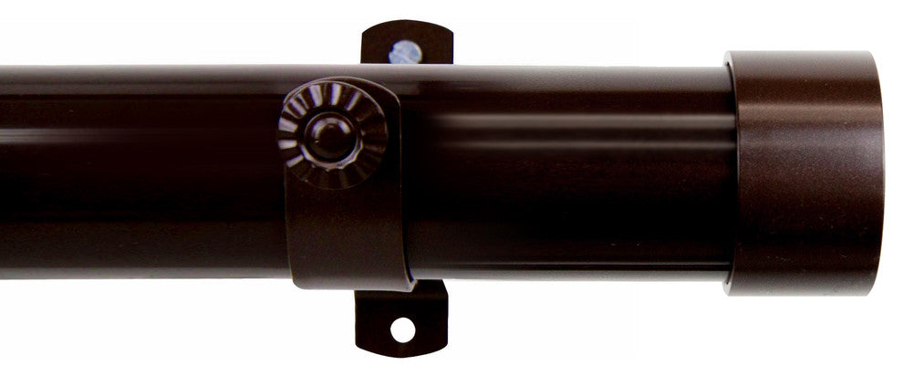 Cap 1.5" Curtain Rod 115-165", Cocoa