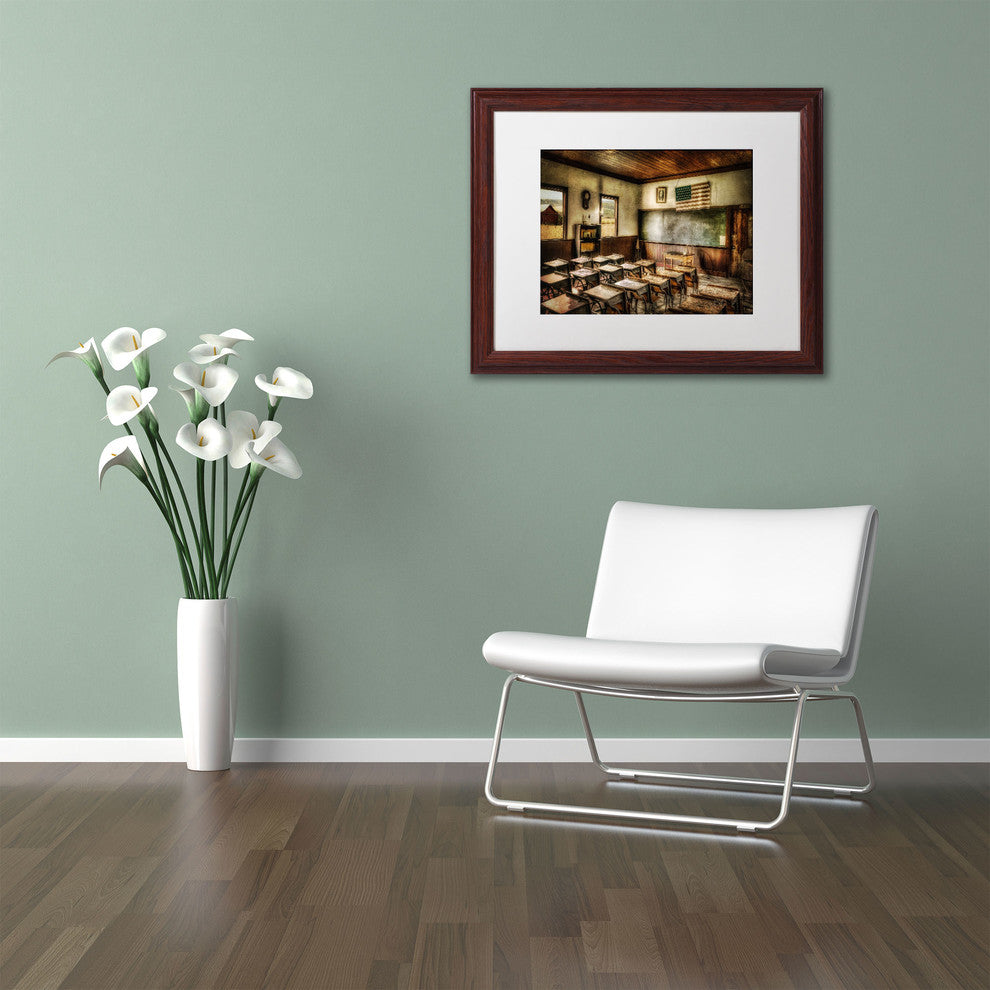 'One Room School' Matted Framed Canvas Art by Lois Bryan