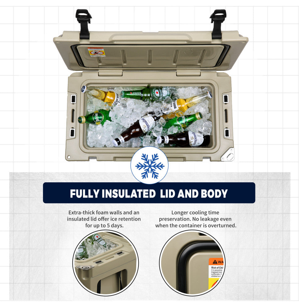 EchoSmile 35 qt. Rotomolded Cooler, Khaki