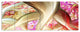 Golden Red Fractal Plant Stems, Abstract Canvas Art Print, 70"x28", 6 Panels