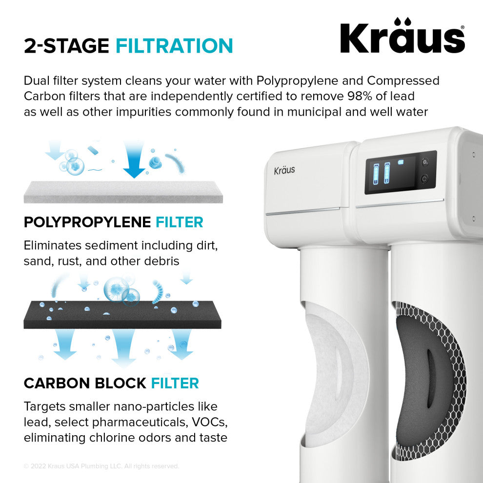 Purita 2-Stage Carbon Water Filtration, White