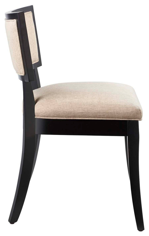 Pristine Upholstered Fabric Dining Chairs, Set of 2, Beige
