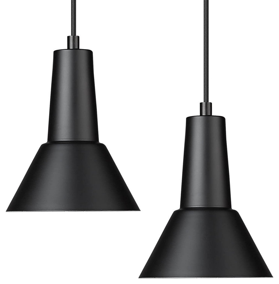 2 Pack Black Hanging Pendant Light Industrial Ceiling Pendant