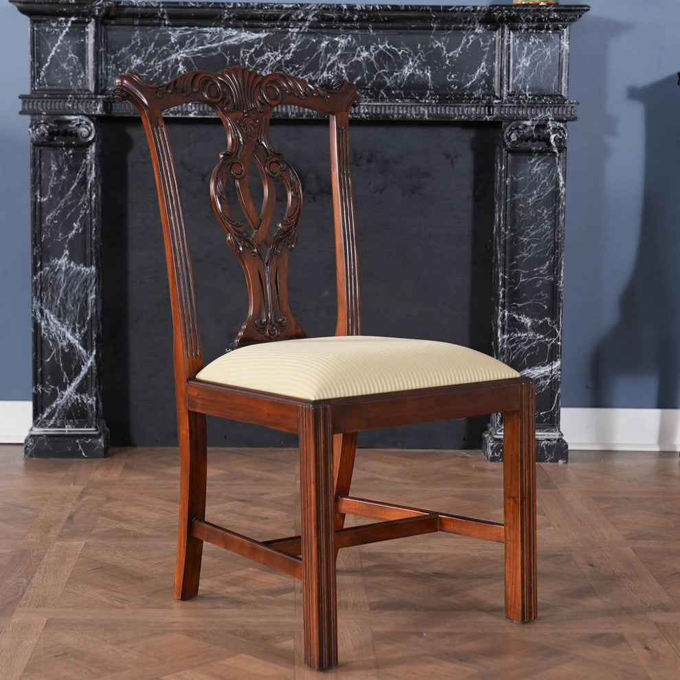 Solid Mahogany Chippendale Side Chair