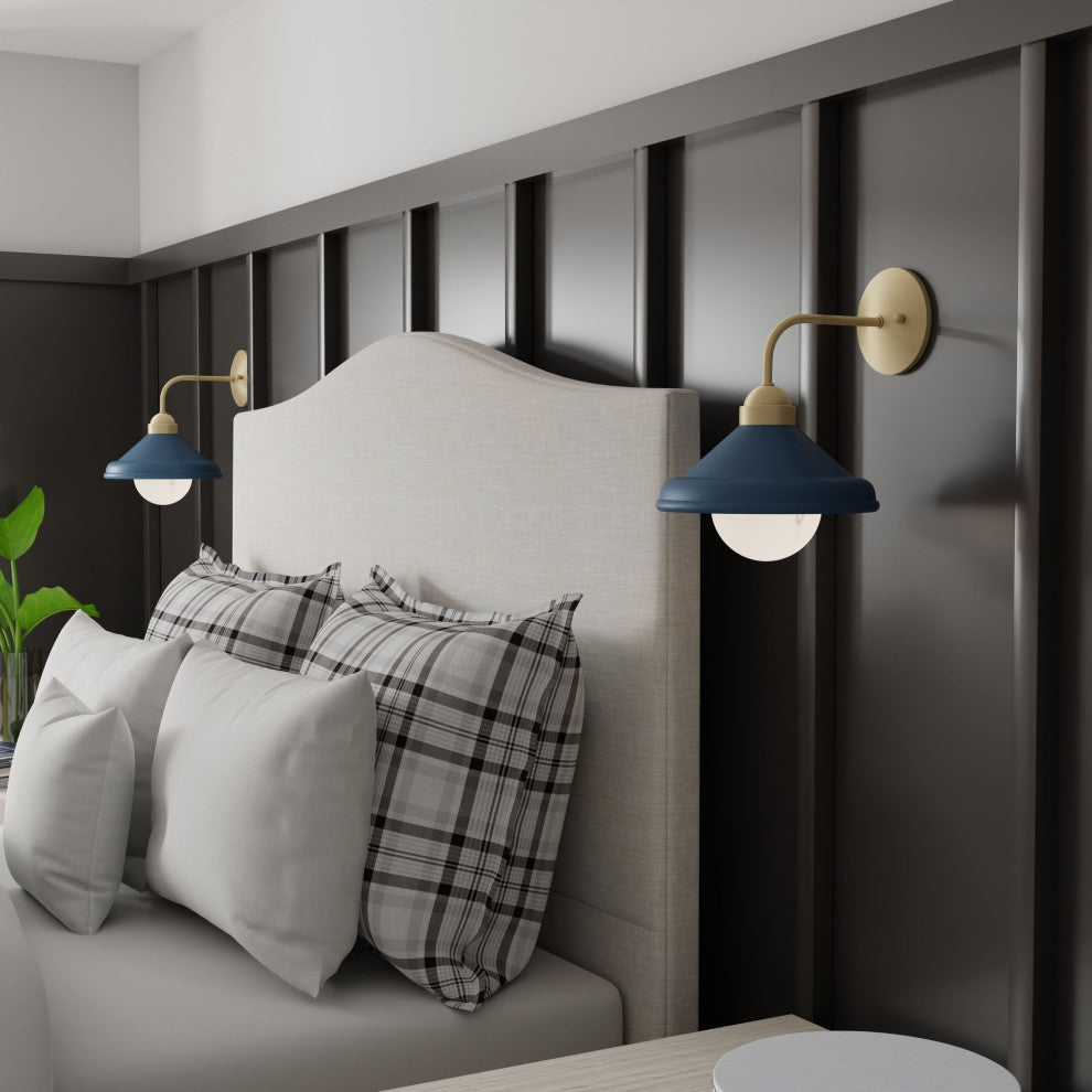 Brooks Matte Navy 10" Wall Sconce Barn Light with Bulb
