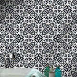 Agadir Handmade Cement Tile, Black/White/Gray, Sample