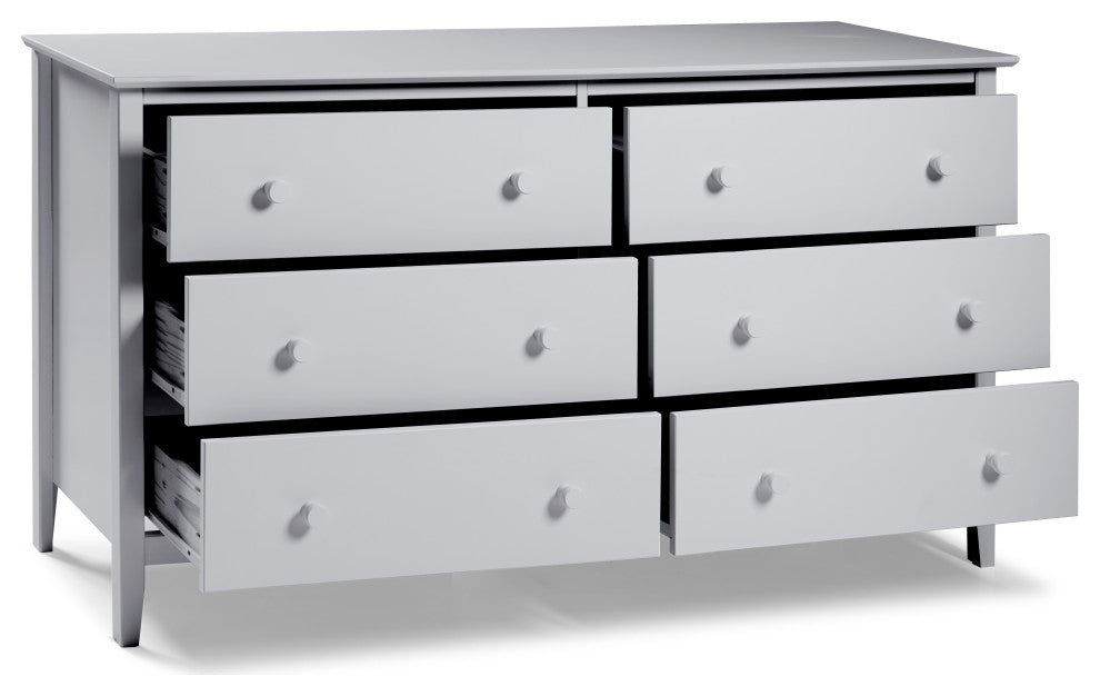 Simplicity 6-Drawer Dresser, Dove Gray