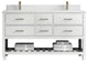 Parker 60 Double Sink Bathroom Vanity in White 1.5" White Quartz