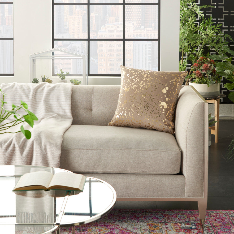 Nourison QY168 Throw Pillow, Beige, 18" x 18"