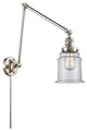 Canton Swing Arm With Switch, Polished Nickel, Clear, Clear