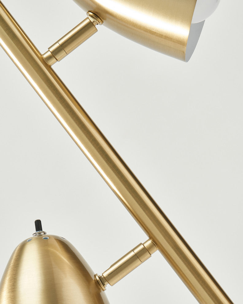 Brightech Jacob, LED Floor Lamp, Modern Adjustable 3 Light Tree, Brass