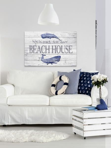 "What a Whale" Painting Print on White Wood, 24"x16"