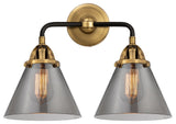 Large Cone Bath Vanity Light, Black Antique Brass, Plated Smoke, Plated Smoke