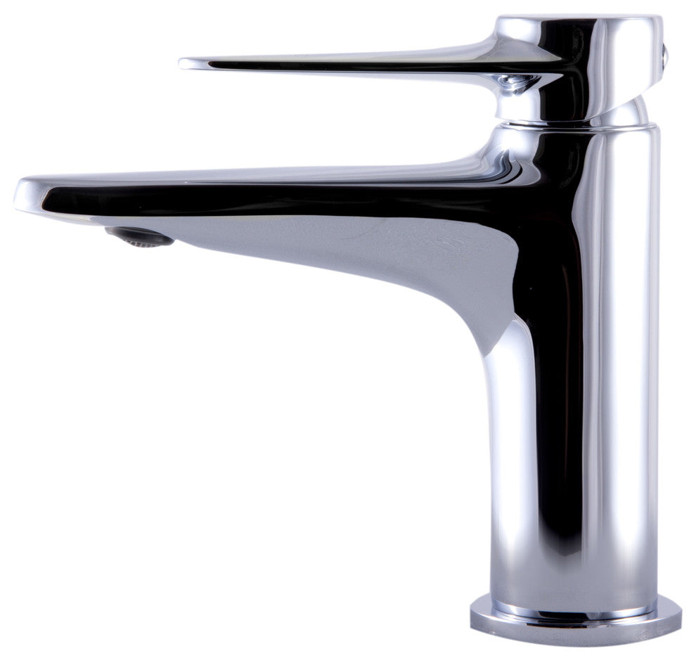 ALFI Modern Single Hole Bathroom Faucet, Polished Chrome