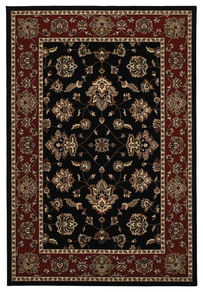 Oriental Weavers Ariana Collection Black/Red Floral Indoor Area Rug 12'X15'
