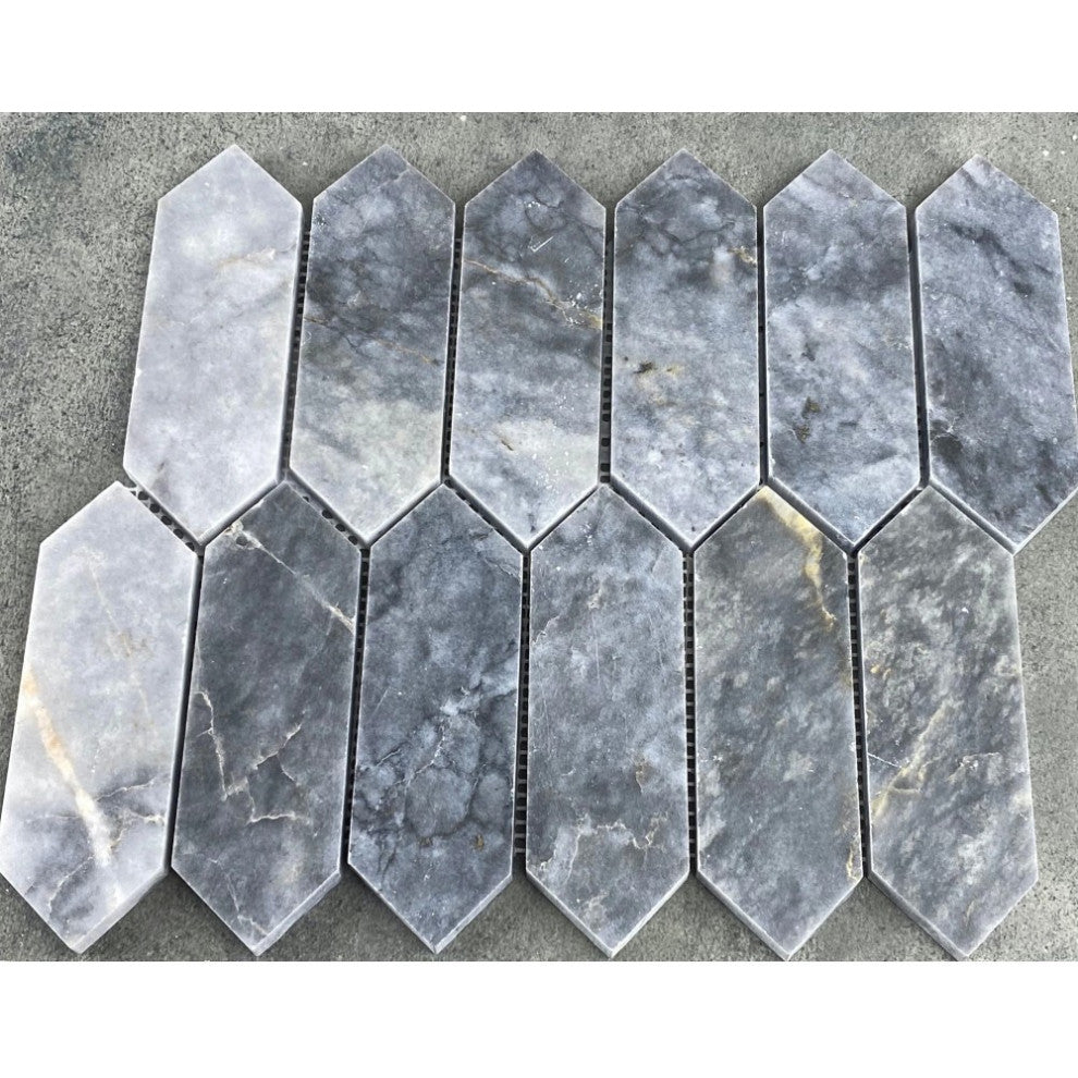 Luna Sky Marble Strada on 12"x12" Mesh Mosaic Tile (10 sqft per box)