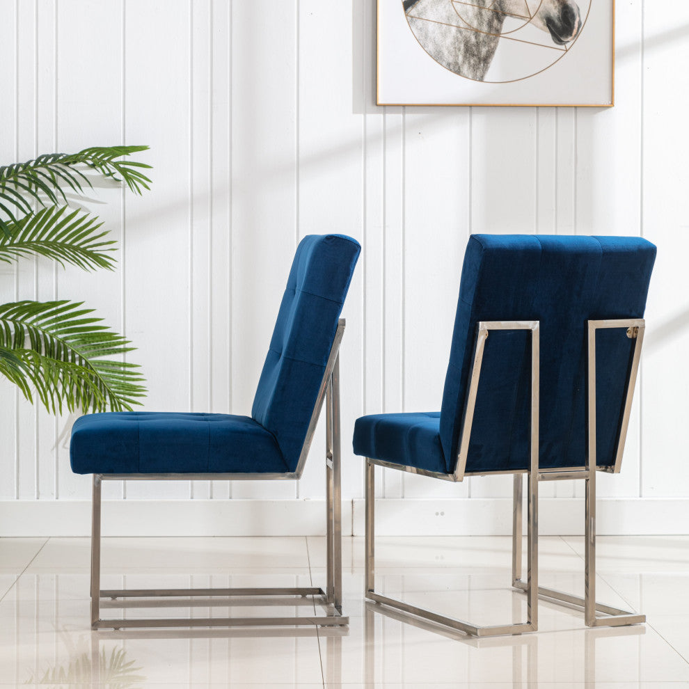 Home Beyond Dining Chairs Set of 2 Pieces for Dining Room, Navy Blue UC-16B