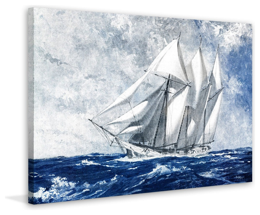"Choppy Sea" Painting Print on Wrapped Canvas