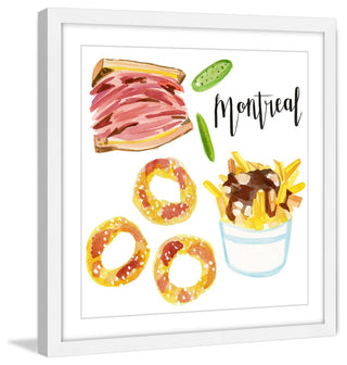 "Montreal Eats" Framed Painting Print