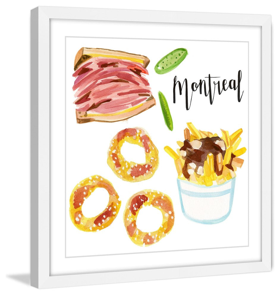 "Montreal Eats" Framed Painting Print