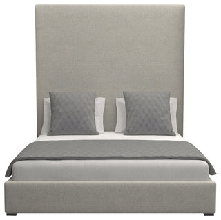 Nativa Interiors Moyra Plain Bed, Gray, King, Headboard: High