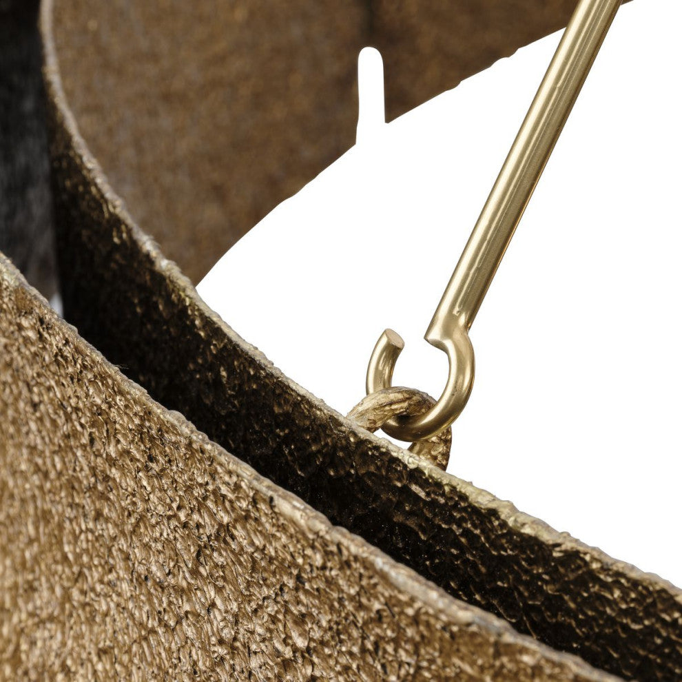 Lusail Collection Soft Gold Luxe Industrial Chandelier, 5-Light