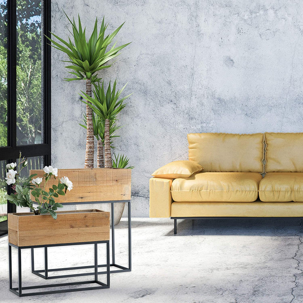 Modernist 2 Piece Raised Planter Boxes