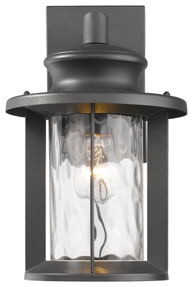 Owen 1-Light Textured Black Outdoor Wall Sconce 14"