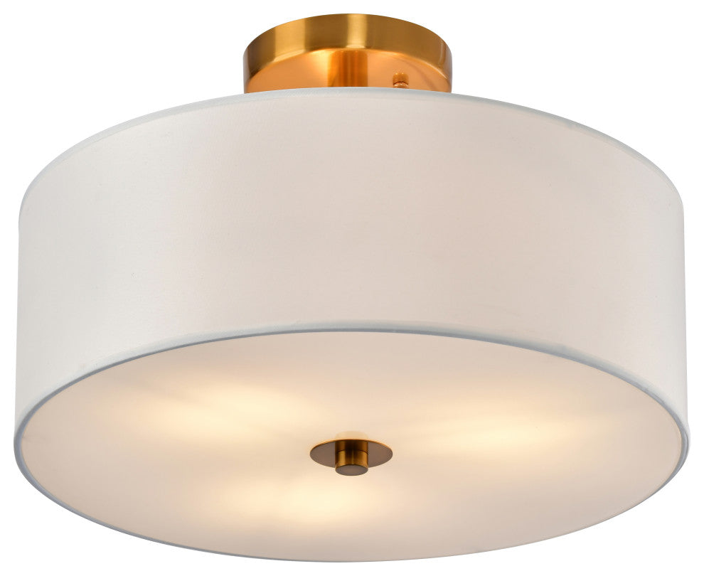 Lazzur Herault 3 Light 16" Brushed Gold Semi-Flush Mount Ceiling Light
