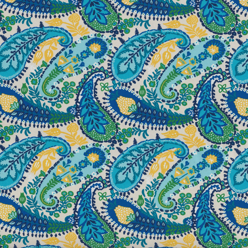 Amalia Paisley Blue Rectangular Throw Pillow, Set of 2