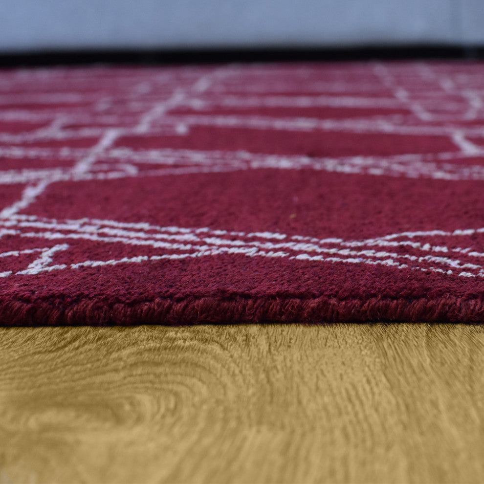 HAND KNOTTED LOOM SILK ECO-FRIENDLY RUGS-8'x10',Rectangle,Red Beige,Contemporary