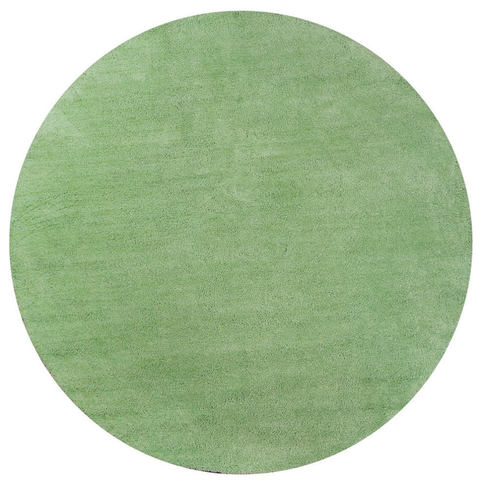 KAS Bliss 1578 Spearmint Green Shag Area Rug, 8' Round