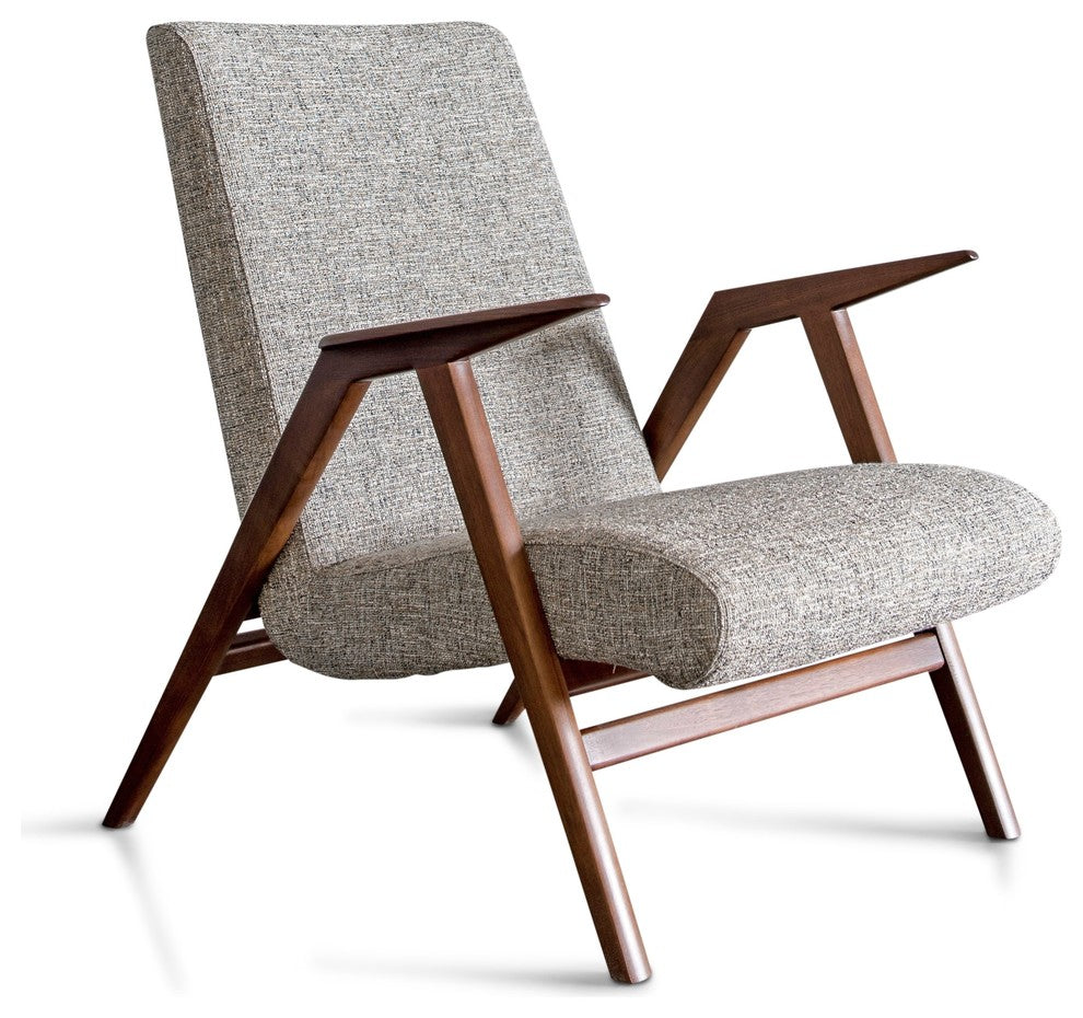 Charlene Accent Chair in Walnut with Upholstered Seat, Mineral