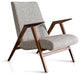Charlene Accent Chair in Walnut with Upholstered Seat, Mineral