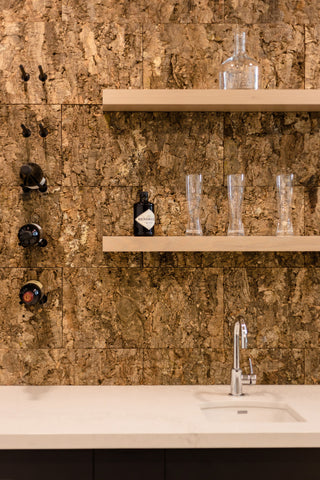 Vino Rails 1 (cork-forward metal wine storage), Milled Aluminum, No Collars (for Solid Backing)