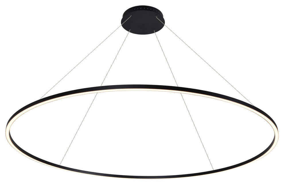 72" Tania ETL Certified Integrated LED Circular Adjustable Chandelier, Black