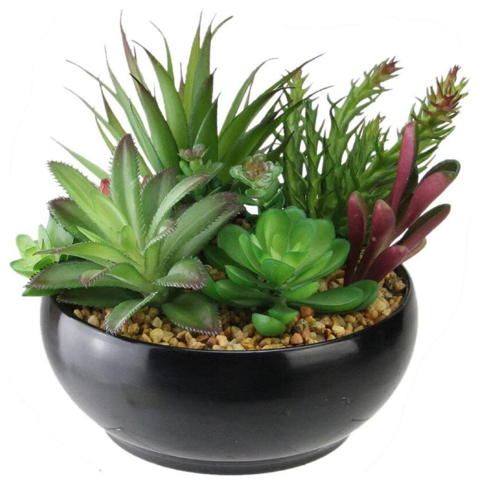 46.75" Artificial Plant Arrangement in Round Black Container
