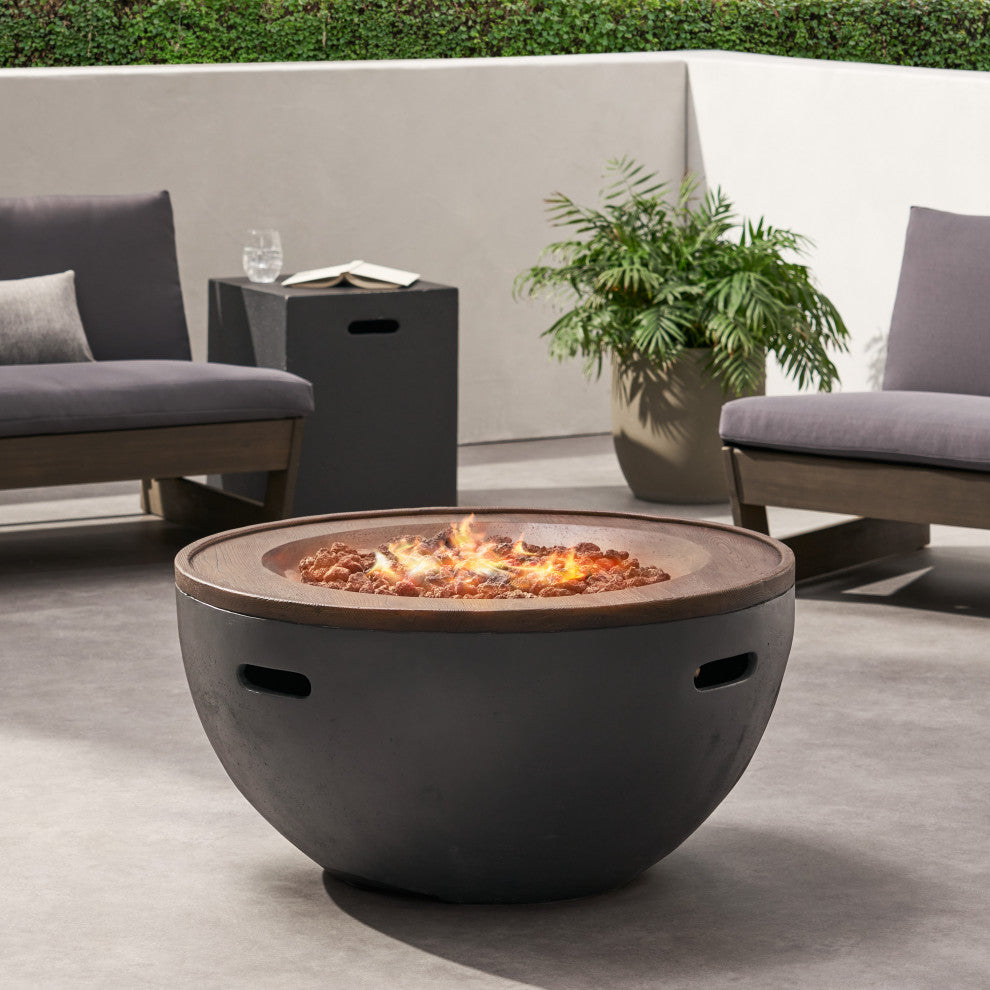 Gaylor Outdoor 40,000 BTU Lightweight Concrete Bowl Fire Pit with Tank Holder