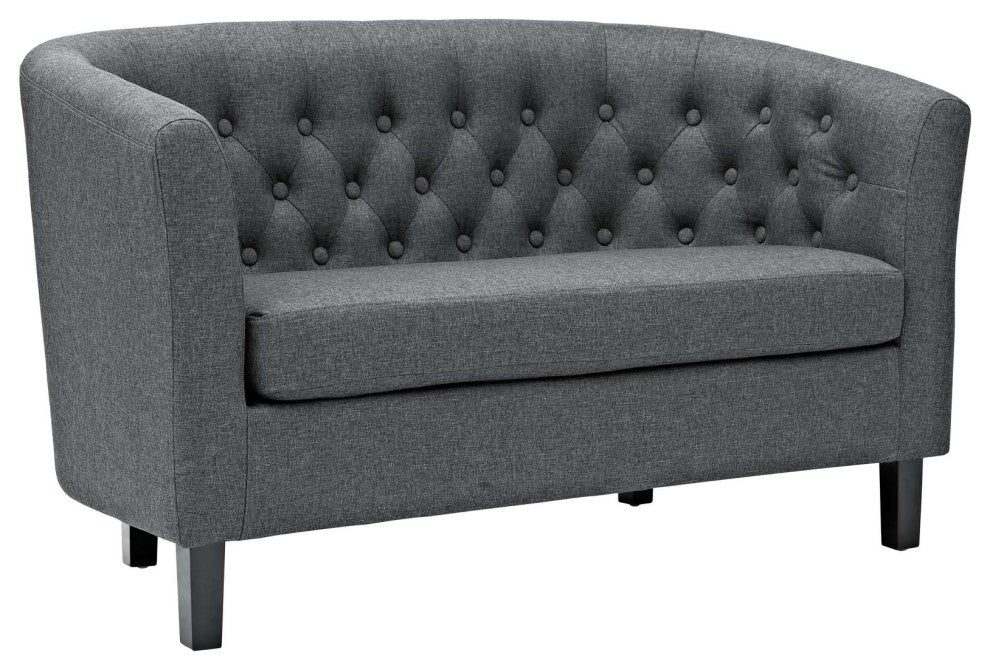 Prospect 2 Piece Upholstered Fabric Loveseat and Armchair Set, Gray
