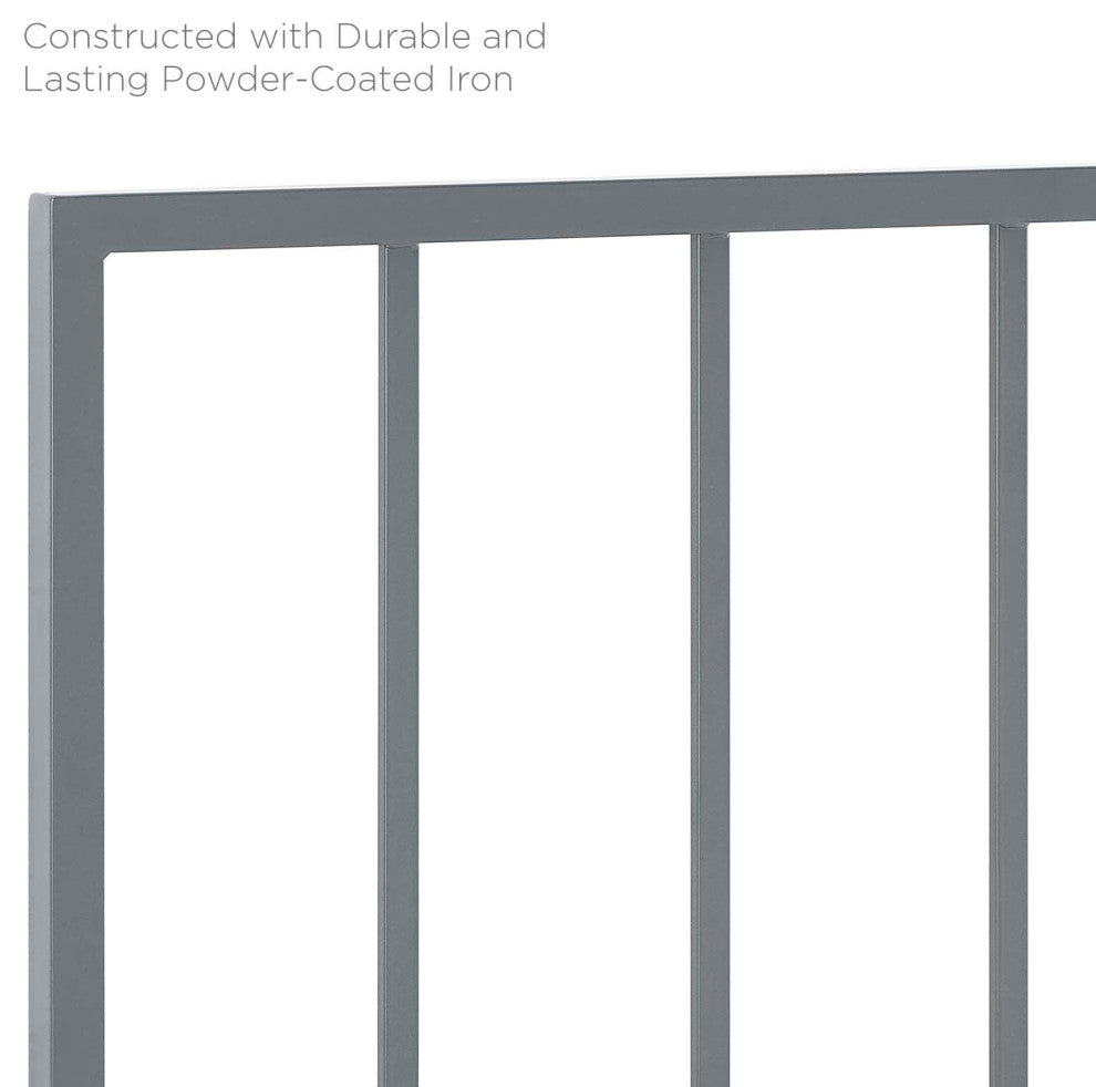 Tatum King Metal Headboard - Gray