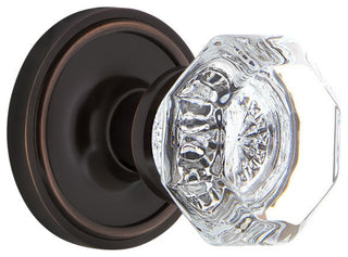 Single Classic Rosette With Waldorf Knob, Antique Pewter, Timeless Bronze, Doubl