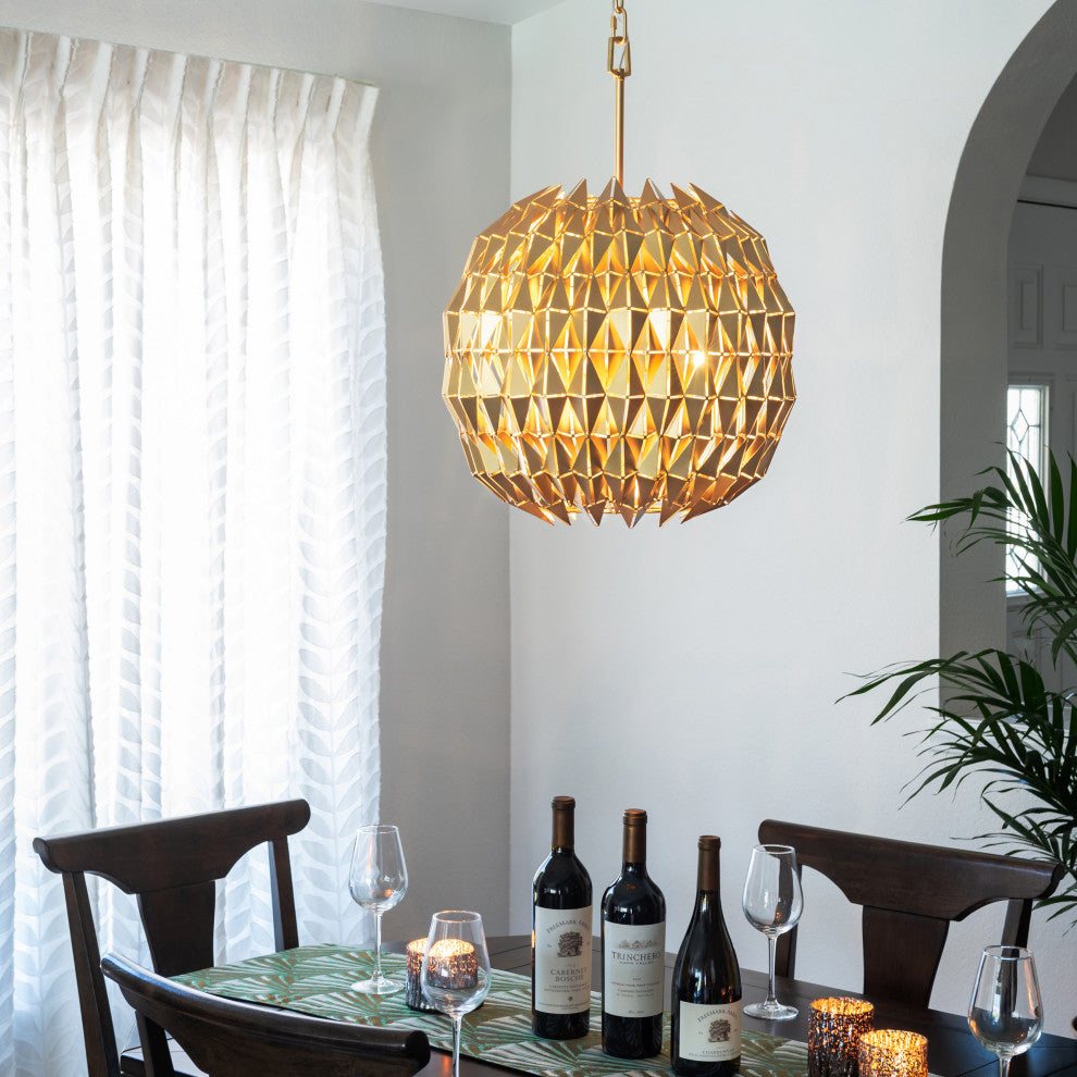 Varaluz-342P06FG-Six Light Pendant French Gold