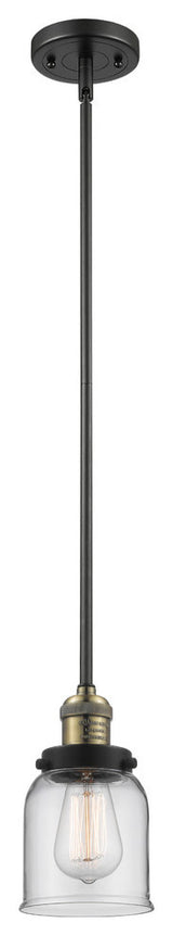 Small Bell 1-Light LED Pendant, Black Antique Brass, Glass: Clear