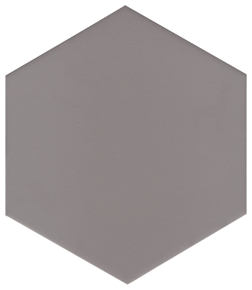 Pure Gray, 10" Hexagon Porcelain Tile, Gray, 74 Sq Ft.