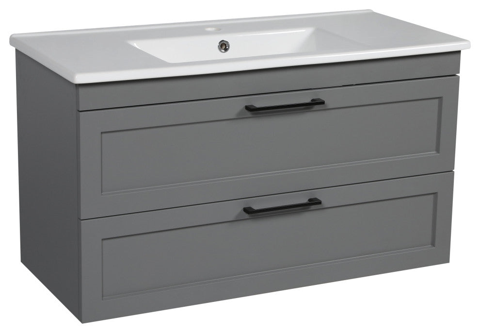 Bathroom Vanity Palm Beach Gray Matte 40" No Mirror
