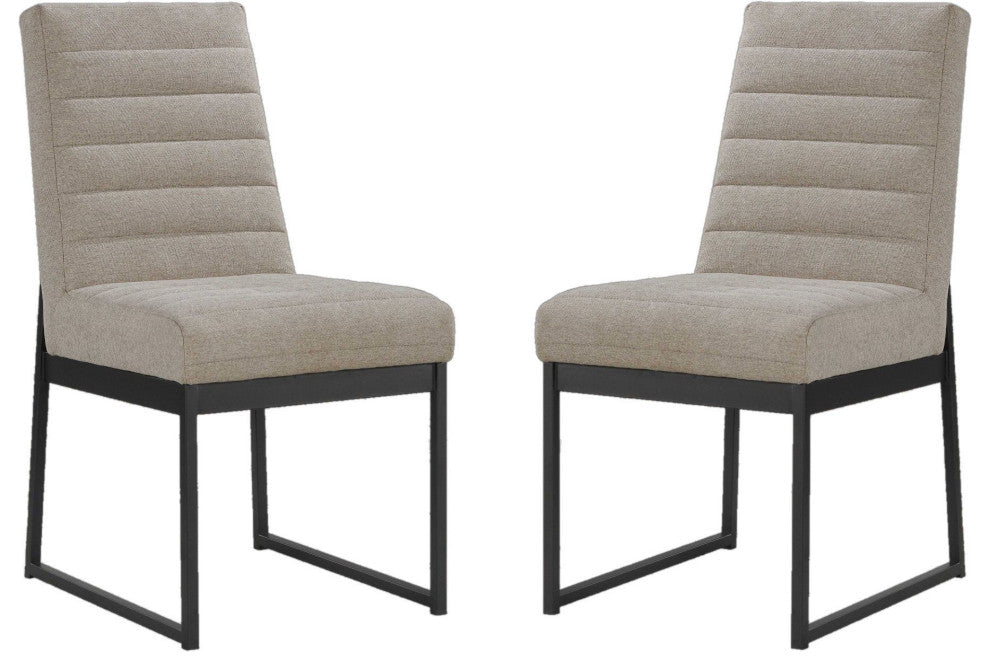 Eden Upholstered Wooden Dining Chair, Dune, Set of 2