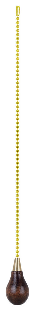 Aspen Creative 20501-X, 12" Wooden Knob Pull Chain with Metal Top, Walnut, Set o